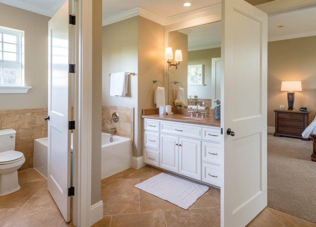 master bedroom with bathroom