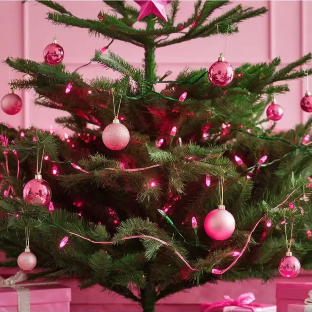 pink christmas decorations ideas