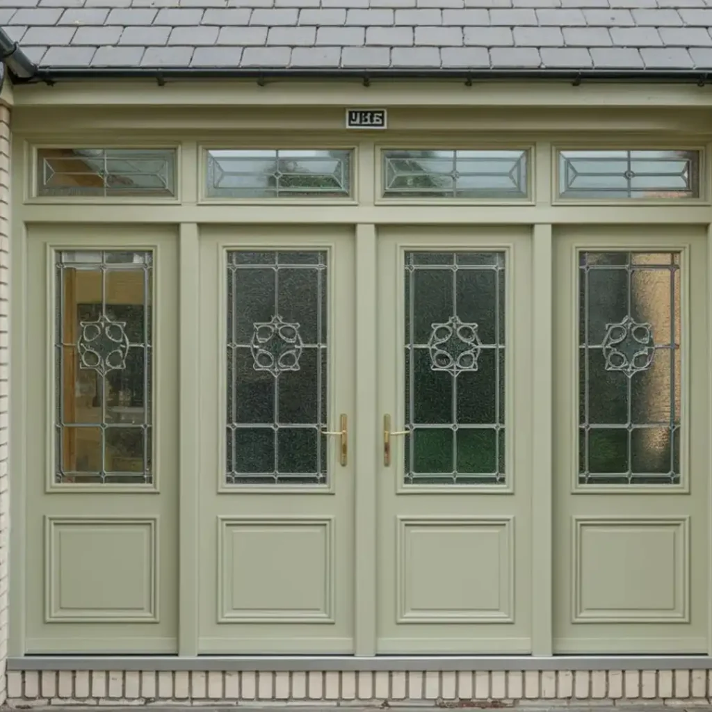 sage green composite doors