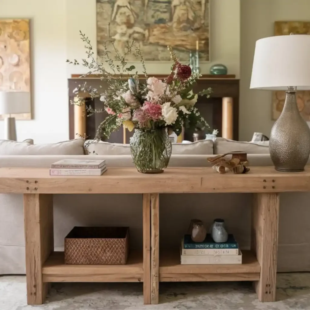 reclaimed wood console table