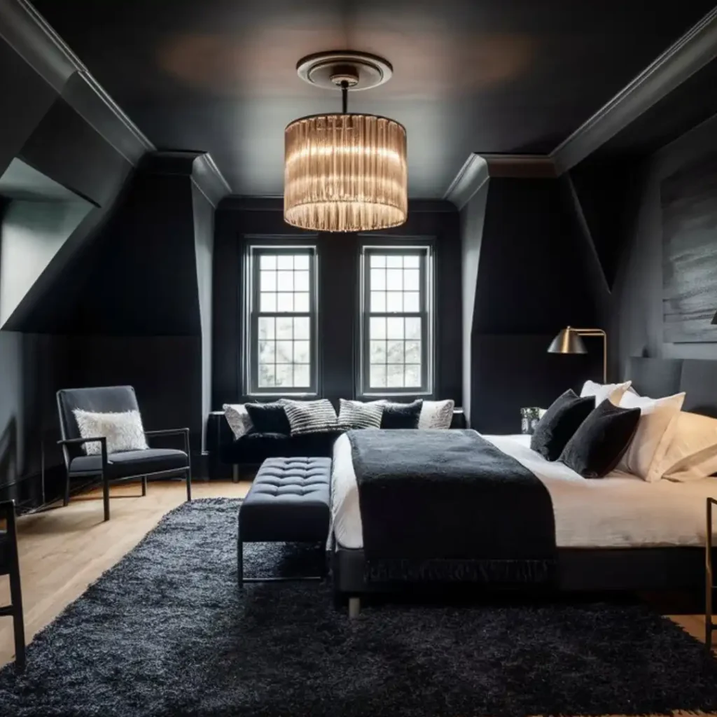 aesthetic black bedroom