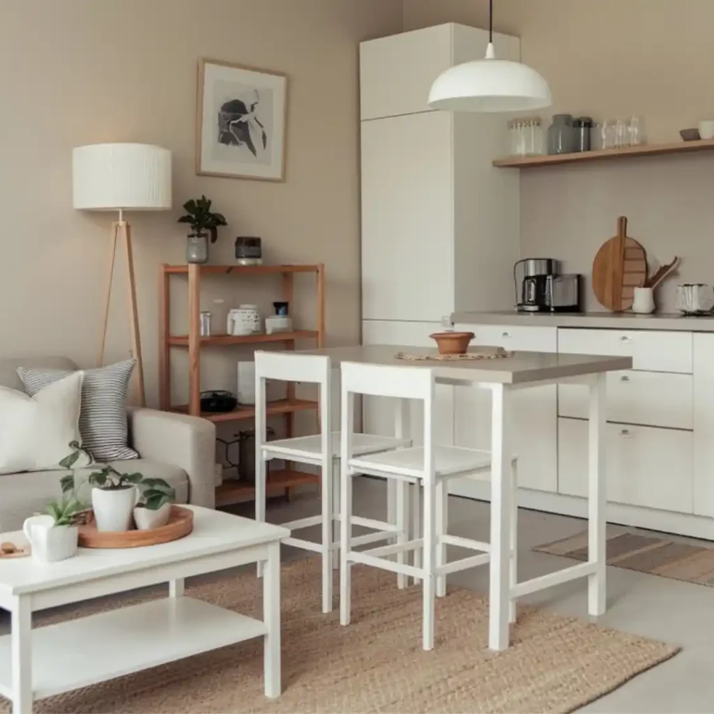 small open concept kitchen living room